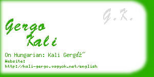 gergo kali business card